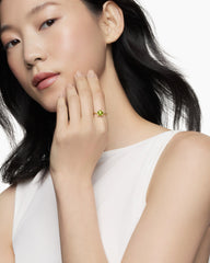 Chatelaine® Ring in 18K Yellow Gold with Peridot and Diamonds, 7mm