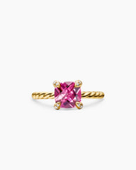 Chatelaine® Ring in 18K Yellow Gold with Pink Tourmaline and Diamonds, 7mm