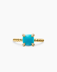 Chatelaine® Ring in 18K Yellow Gold with Turquoise and Diamonds, 7mm