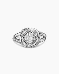 Infinity Ring in Sterling Silver with Diamonds, 13mm