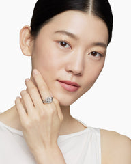 Infinity Ring in Sterling Silver with Diamonds, 13mm