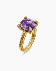 Chatelaine® Ring in 18K Yellow Gold with Amethyst and Diamonds, 11mm