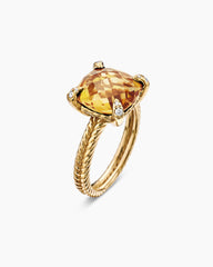 Chatelaine® Ring in 18K Yellow Gold with Citrine and Diamonds, 11mm