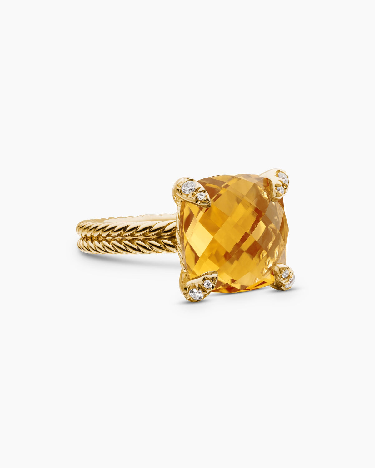 Chatelaine® Ring in 18K Yellow Gold with Citrine and Diamonds, 11mm
