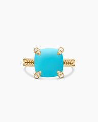 Chatelaine® Ring in 18K Yellow Gold with Turquoise and Diamonds, 11mm