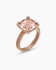 Chatelaine® Ring in 18K Rose Gold with Morganite and Diamonds, 11mm