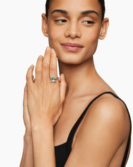 Chatelaine® Ring in Sterling Silver with Prasiolite and Diamonds, 11mm