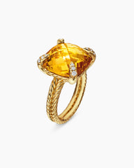Chatelaine® Ring in 18K Yellow Gold with Citrine and Diamonds, 14mm