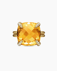 Chatelaine® Ring in 18K Yellow Gold with Citrine and Diamonds, 14mm