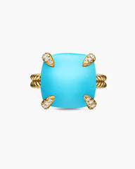 Chatelaine® Ring in 18K Yellow Gold with Turquoise and Diamonds, 14mm