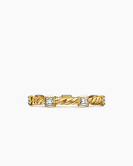 Cable Collectibles® Stations Stack Ring in 18K Yellow Gold with Diamonds, 2mm