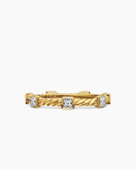 Cable Collectibles® Stations Stack Ring in 18K Yellow Gold with Diamonds, 2mm