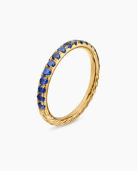 Cable Collectibles® Stack Ring in 18K Yellow Gold with Pavé Blue Sapphires, 2mm