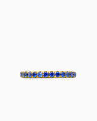 Cable Collectibles® Stack Ring in 18K Yellow Gold with Pavé Blue Sapphires, 2mm
