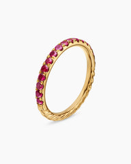 Cable Collectibles® Stack Ring in 18K Yellow Gold with Pavé Rubies, 2mm