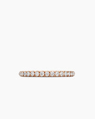 Cable Collectibles® Stack Ring in 18K Rose Gold with Diamonds, 2mm