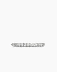 Cable Collectibles® Stack Ring in 18K White Gold with Diamonds, 2mm