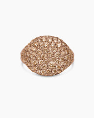 Pavé Pinky Ring in 18K Rose Gold with Cognac Diamonds, 13mm