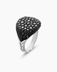 Pavé Pinky Ring in 18K White Gold with Black Diamonds, 13mm