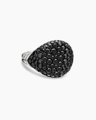 Pavé Pinky Ring in 18K White Gold with Black Diamonds, 13mm