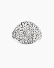 Pavé Pinky Ring in 18K White Gold with Diamonds, 13mm