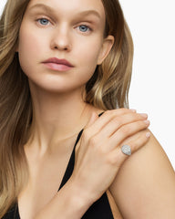 Pavé Pinky Ring in 18K White Gold with Diamonds, 13mm