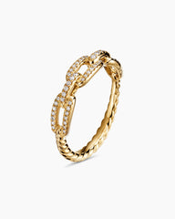 Stax Chain Link Ring in 18K Yellow Gold with Diamonds, 4.5mm