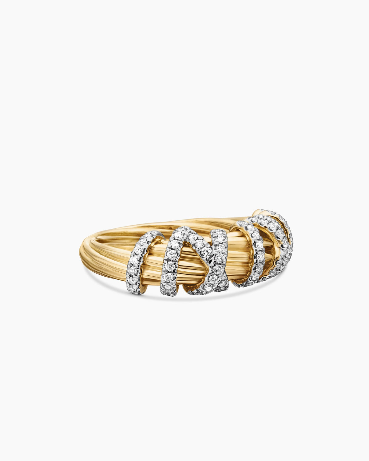 Helena Ring in 18K Yellow Gold with Diamonds, 7.7mm