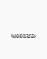 Pavé Petite Band Ring in 18K White Gold with Diamonds, 2.8mm