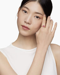 Petite Chatelaine® Pavé Bezel Ring in 18K Yellow Gold with Pink Tourmaline and Diamonds, 7mm