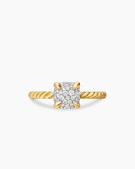 Petite Chatelaine® Ring in 18K Yellow Gold with Pavé Diamonds, 7mm