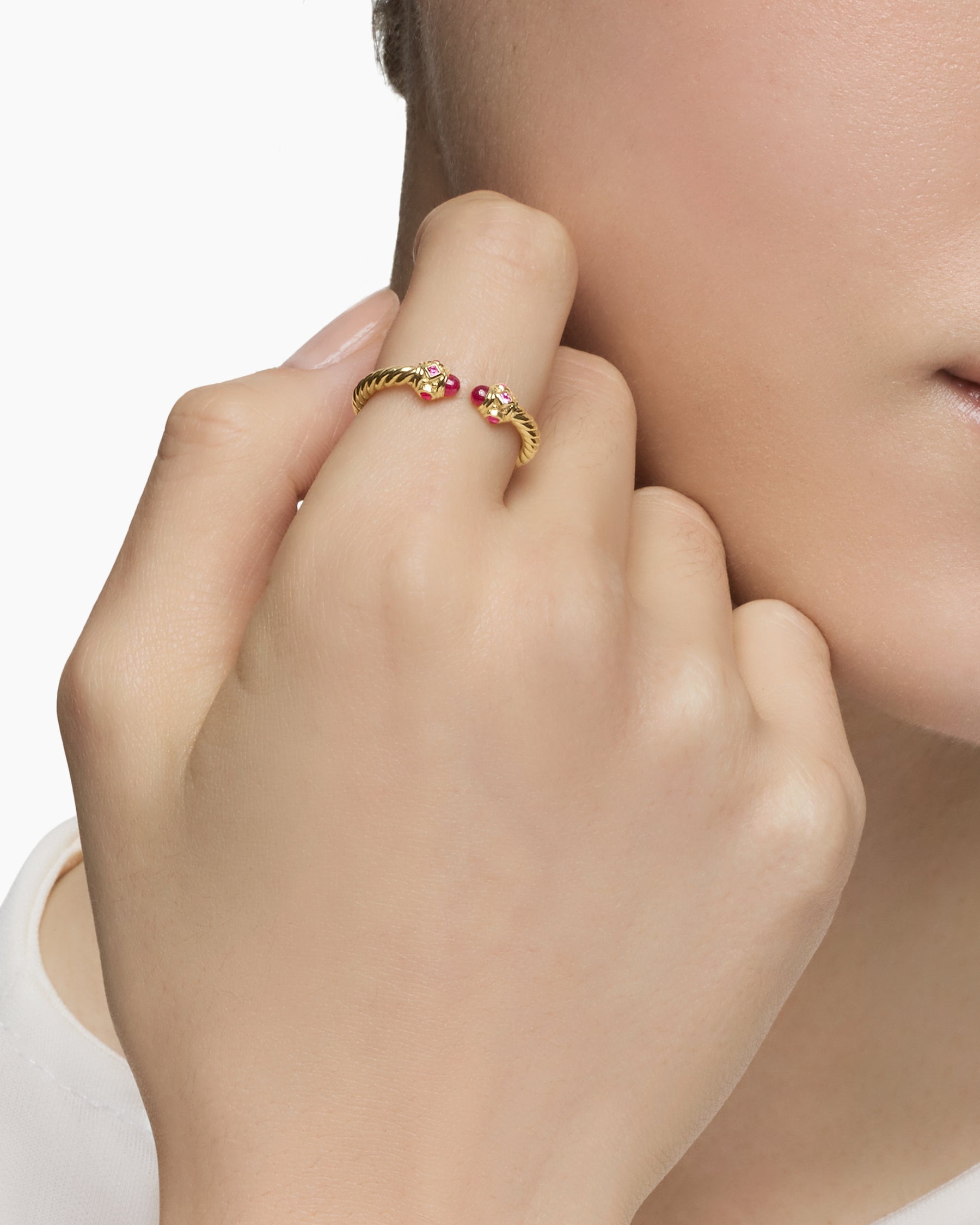 Renaissance® Ring in 18K Yellow Gold with Rubies, 2.3mm