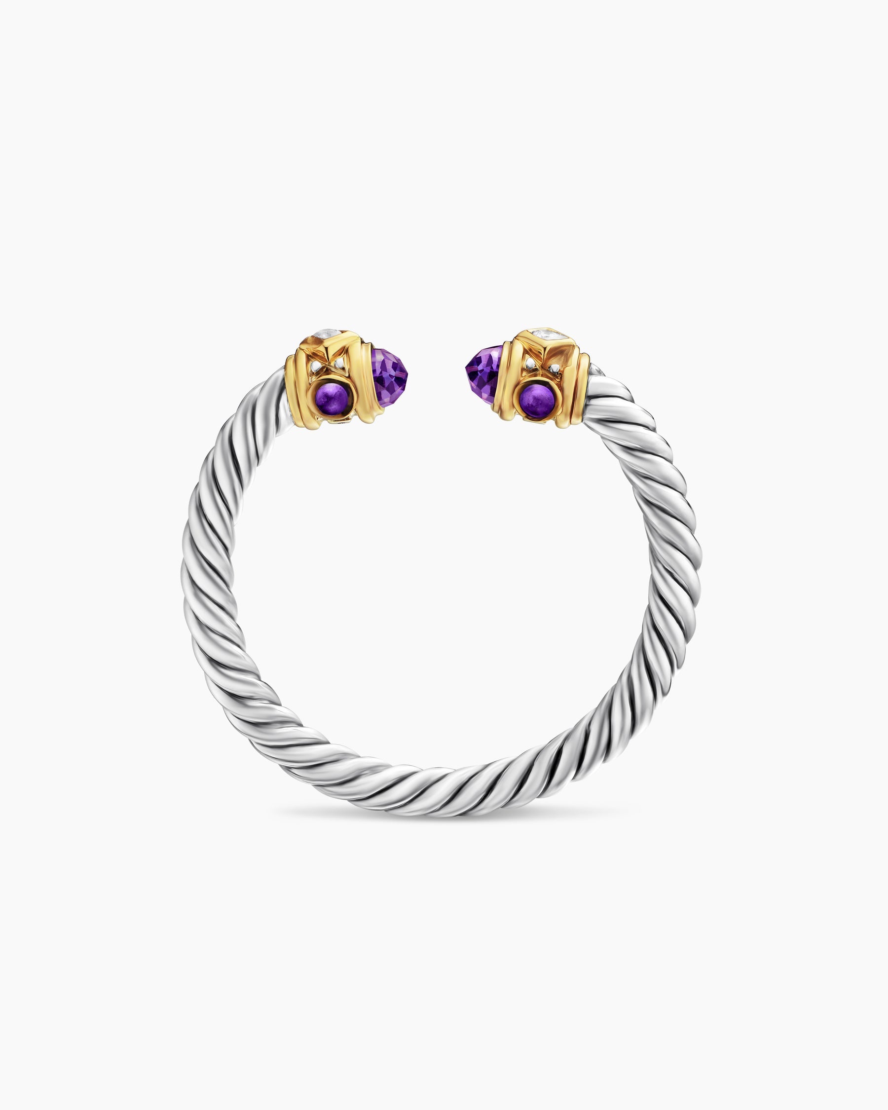 Renaissance® Ring in Sterling Silver with 14K Yellow Gold, Amethyst and Diamonds, 2.3mm
