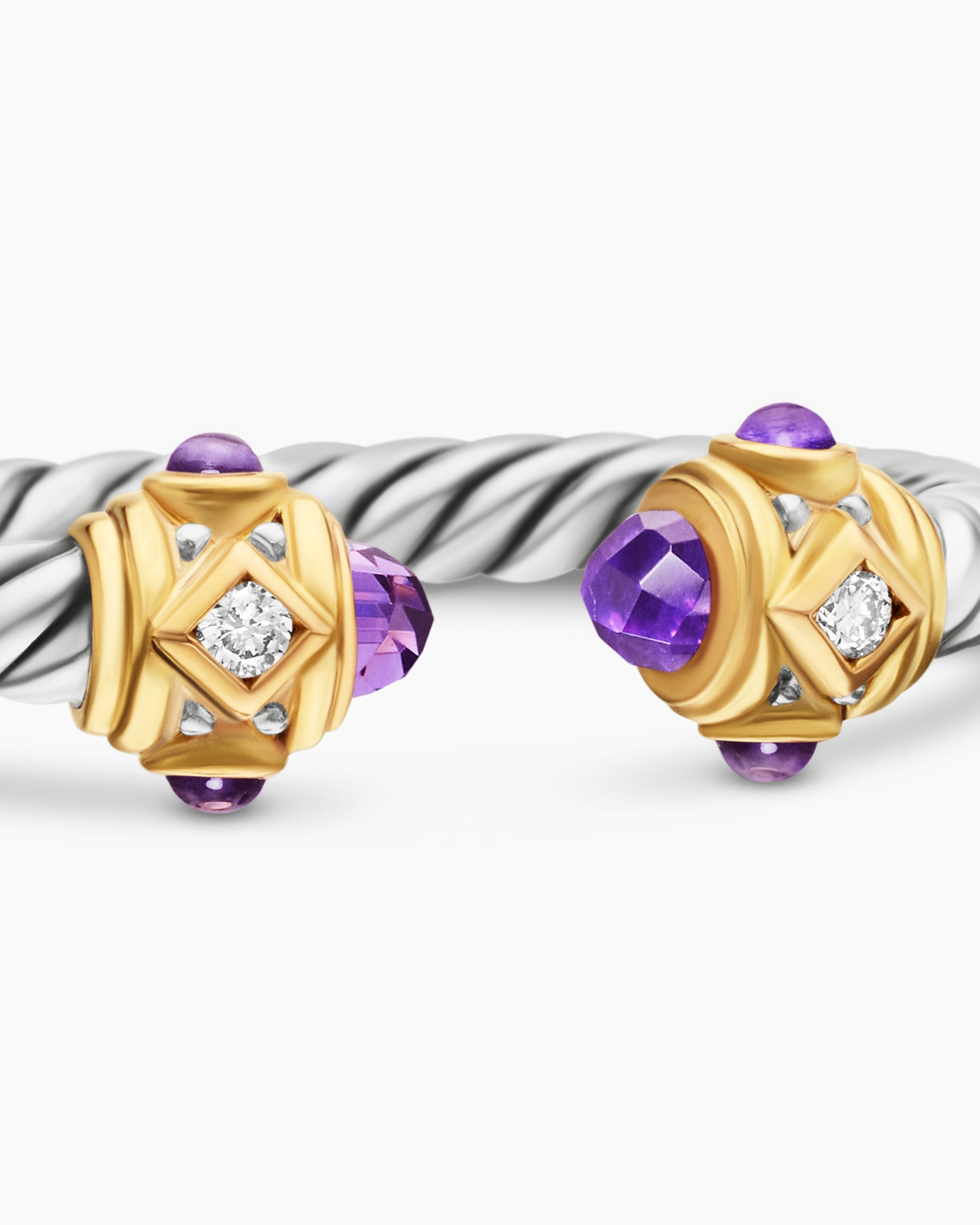 Renaissance® Ring in Sterling Silver with 14K Yellow Gold, Amethyst and Diamonds, 2.3mm