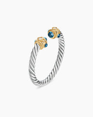 Renaissance® Ring in Sterling Silver with 14K Yellow Gold, Hampton Blue Topaz and Diamonds, 2.3mm
