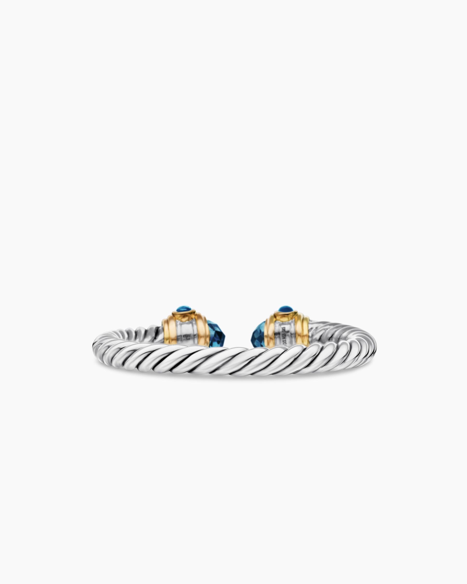 Renaissance® Ring in Sterling Silver with 14K Yellow Gold, Hampton Blue Topaz and Diamonds, 2.3mm