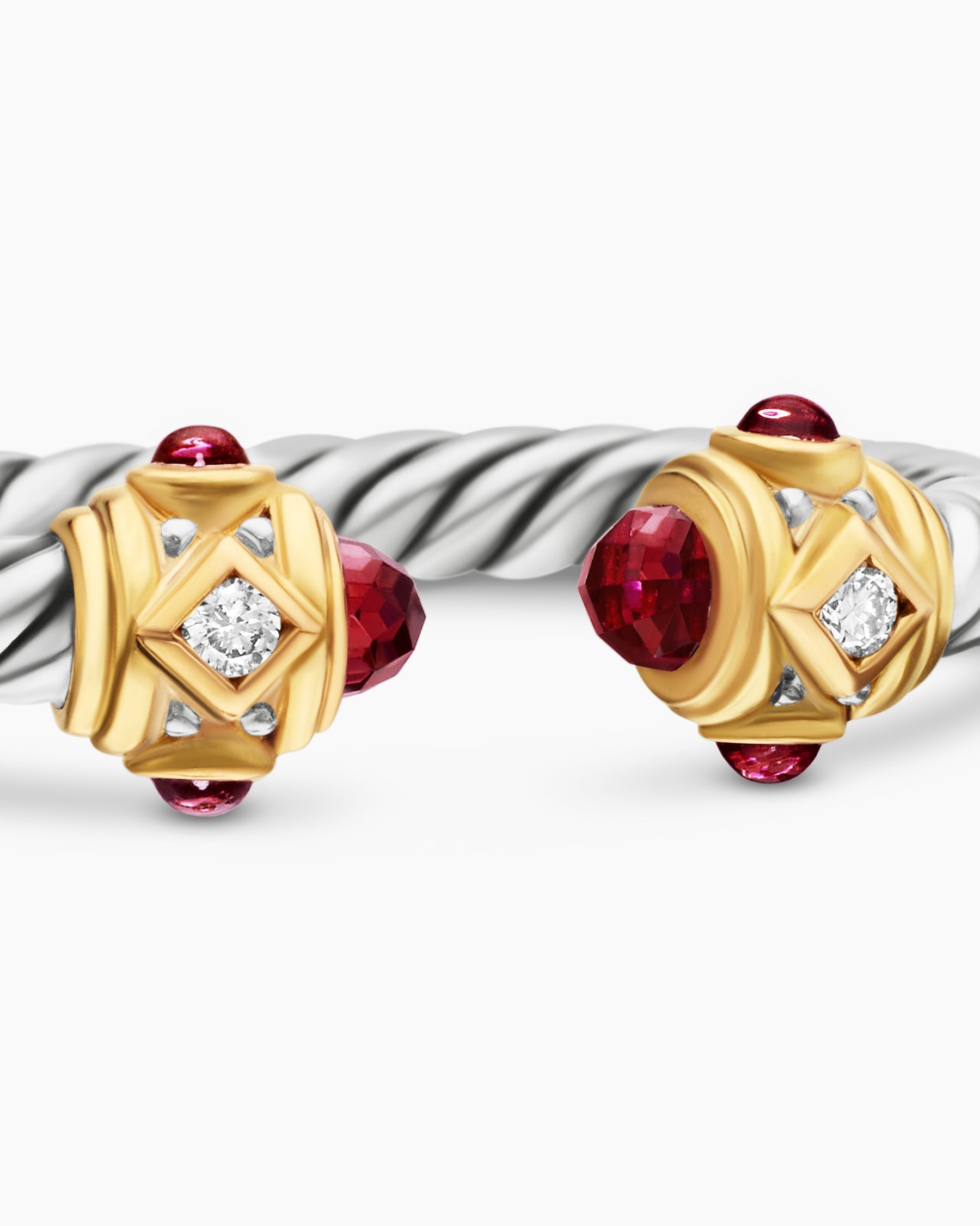 Renaissance® Ring in Sterling Silver with 14K Yellow Gold, Rhodolite Garnet and Diamonds, 2.3mm