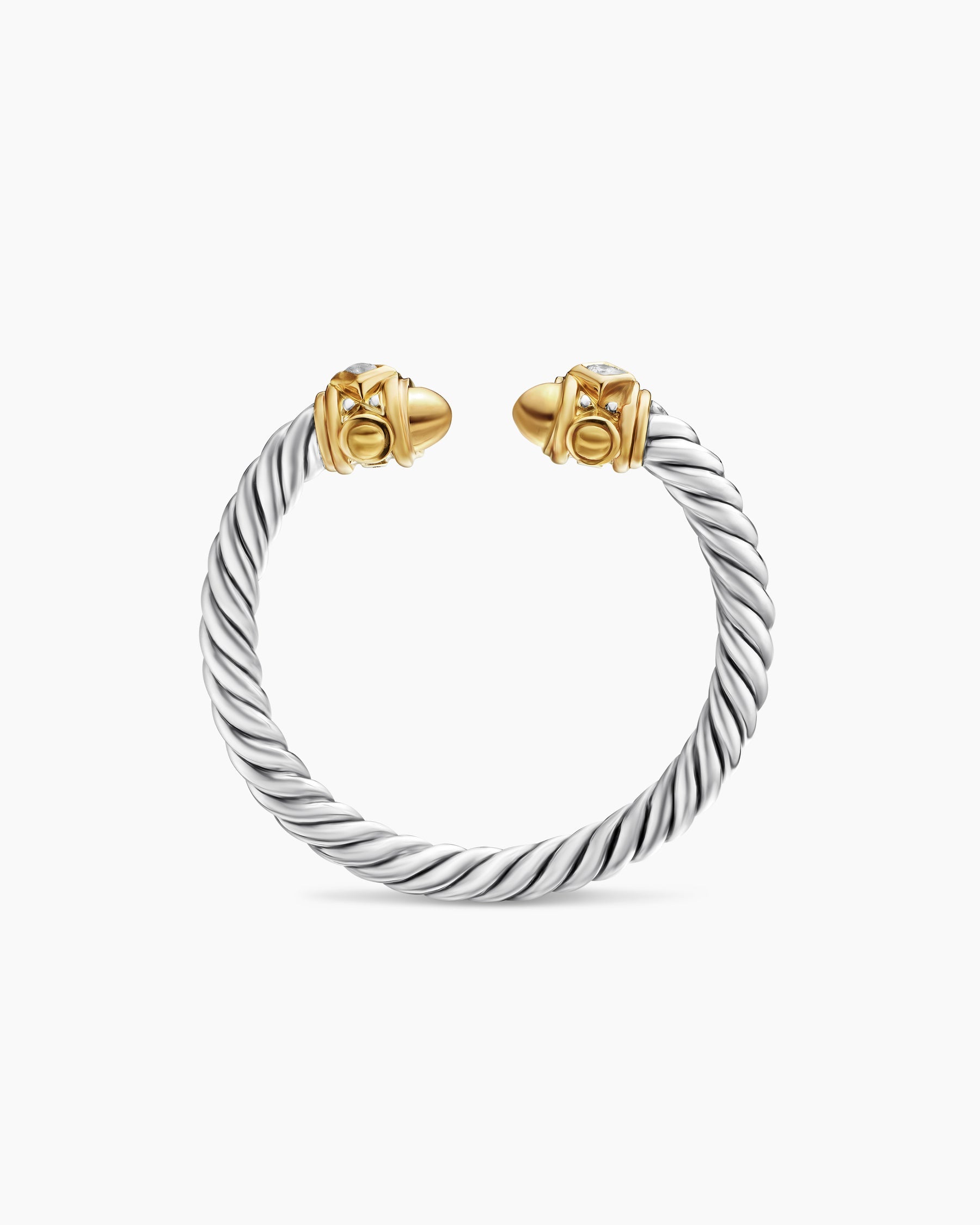 Renaissance® Ring in Sterling Silver with 14K Yellow Gold, Gold Domes and Diamonds, 2.3mm