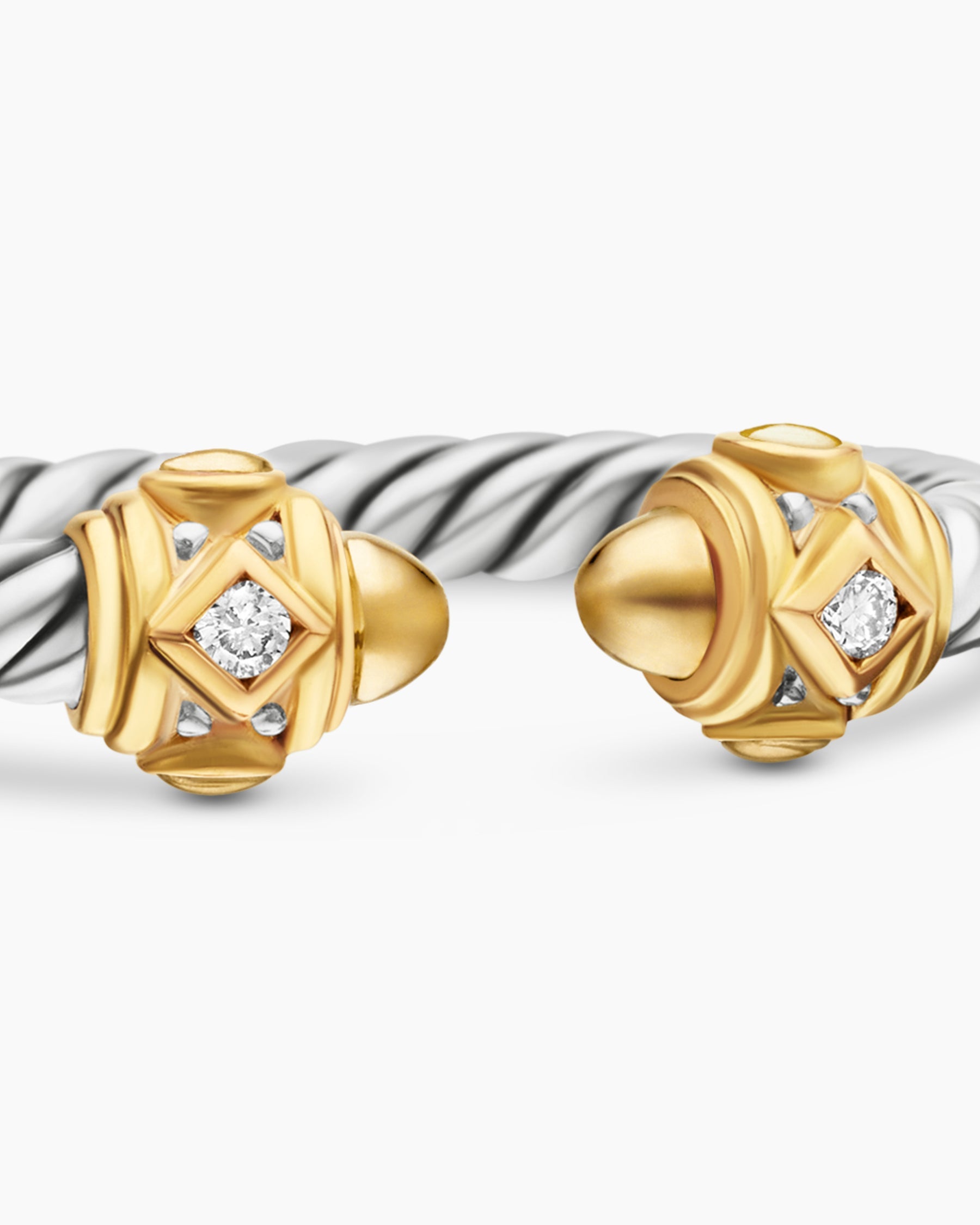 Renaissance® Ring in Sterling Silver with 14K Yellow Gold, Gold Domes and Diamonds, 2.3mm