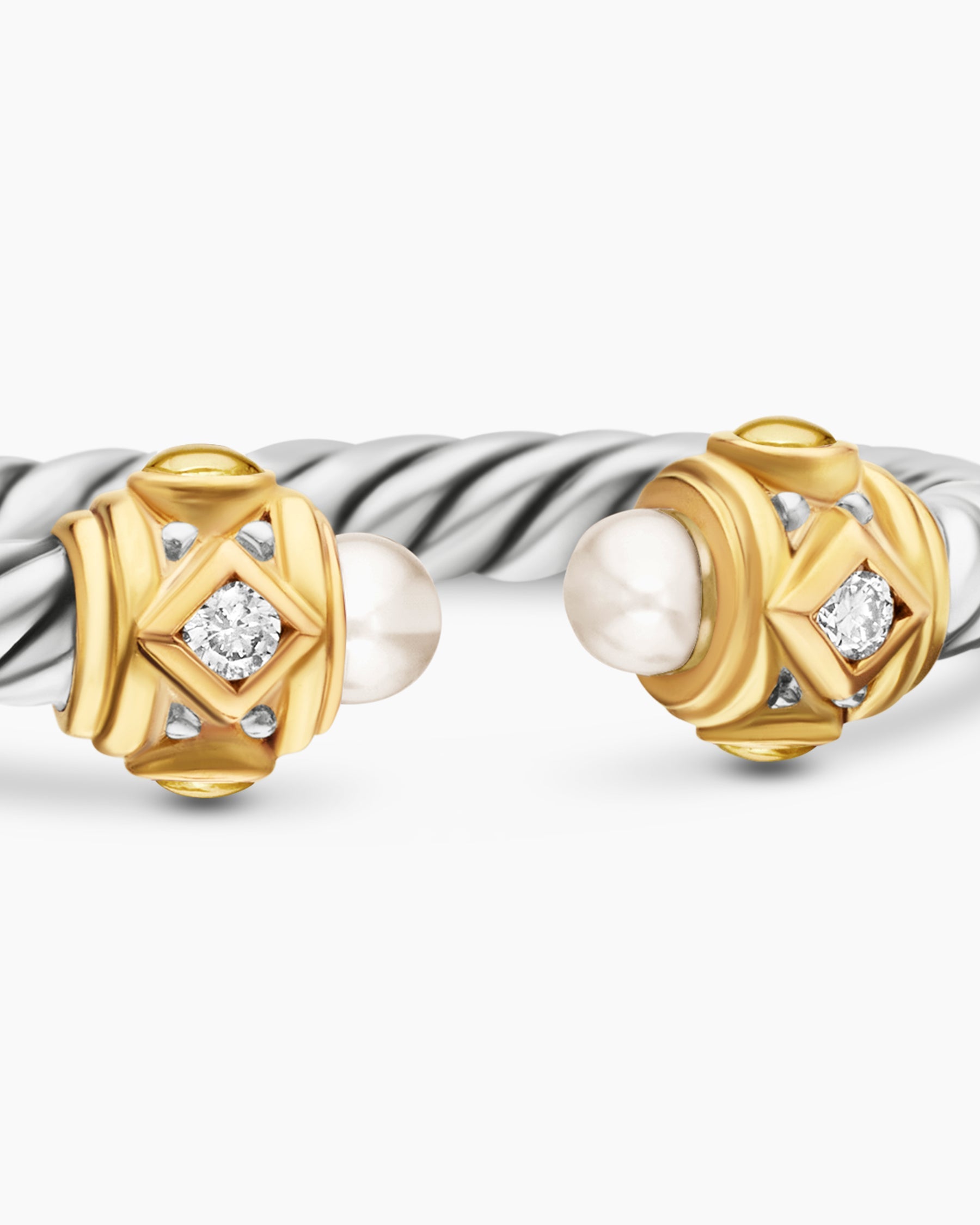 Renaissance® Ring in Sterling Silver with 14K Yellow Gold, Pearls and Diamonds, 2.3mm
