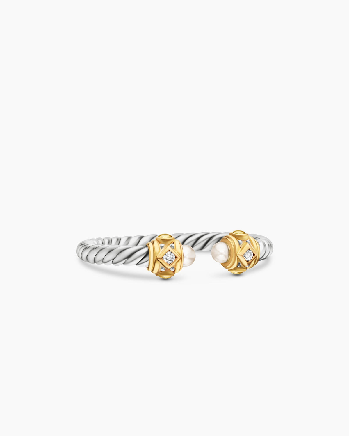 Renaissance® Ring in Sterling Silver with 14K Yellow Gold, Pearls and Diamonds, 2.3mm