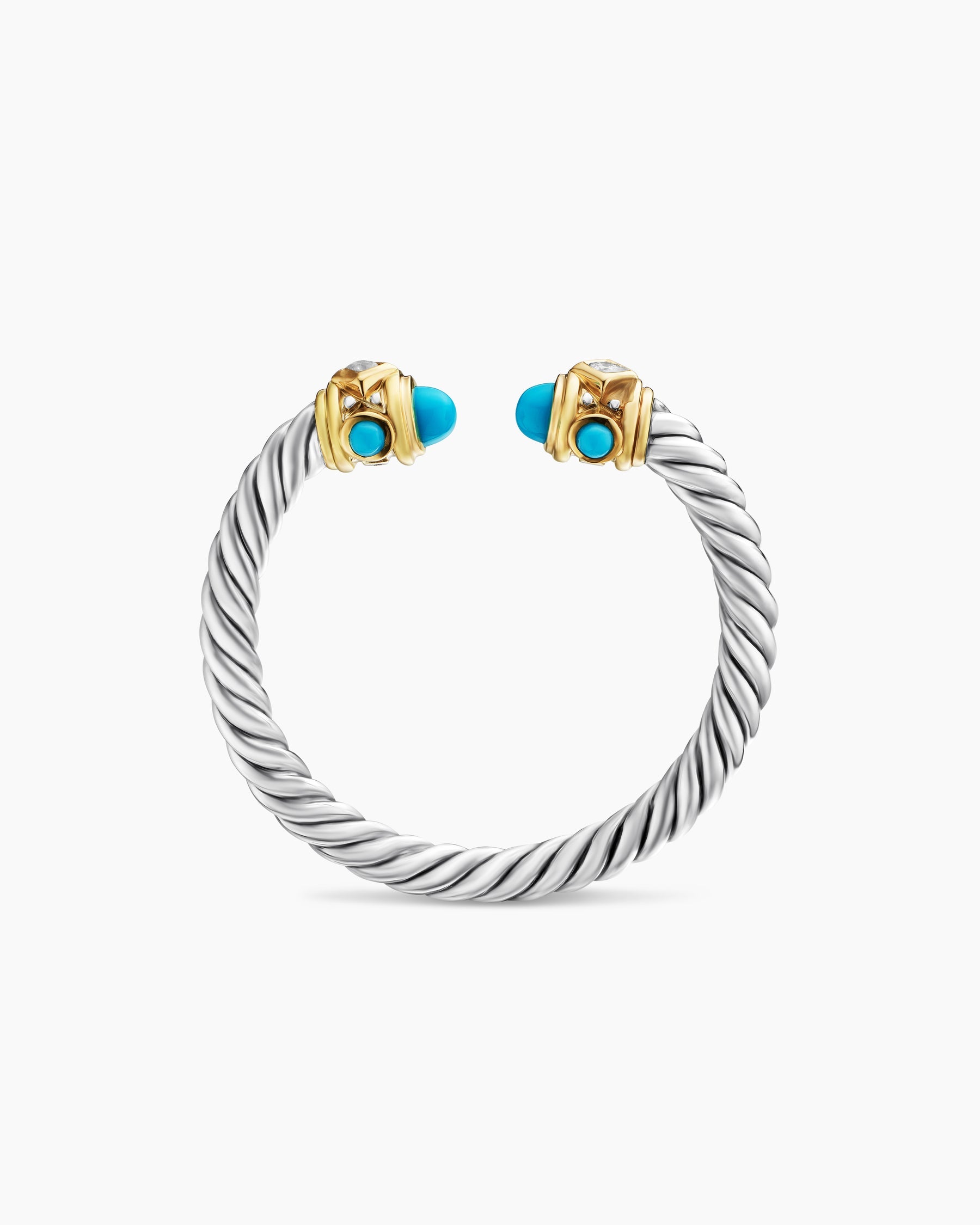 Renaissance® Ring in Sterling Silver with 14K Yellow Gold, Turquoise and Diamonds, 2.3mm
