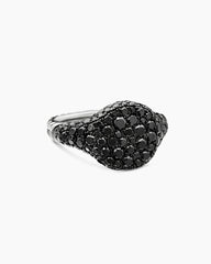 Pavé Pinky Ring in 18K White Gold with Black Diamonds, 10mm