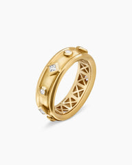 Modern Renaissance® Band Ring in 18K Yellow Gold with Diamonds, 6.6mm