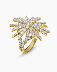 Starburst Ring in 18K Yellow Gold with Diamonds, 28mm