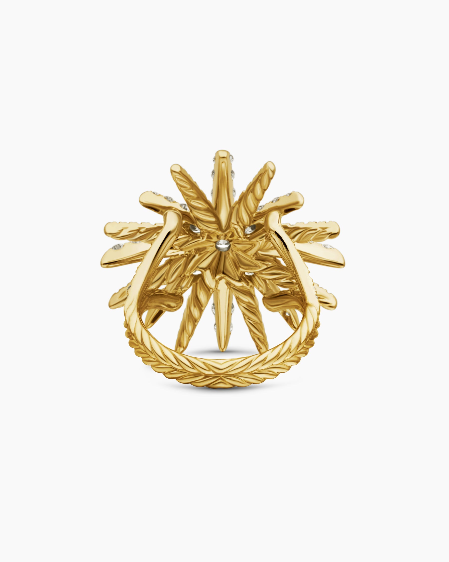 Starburst Ring in 18K Yellow Gold with Diamonds, 28mm