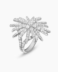 Starburst Ring in 18K White Gold with Diamonds, 28mm