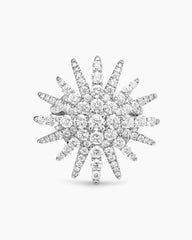 Starburst Ring in 18K White Gold with Diamonds, 28mm