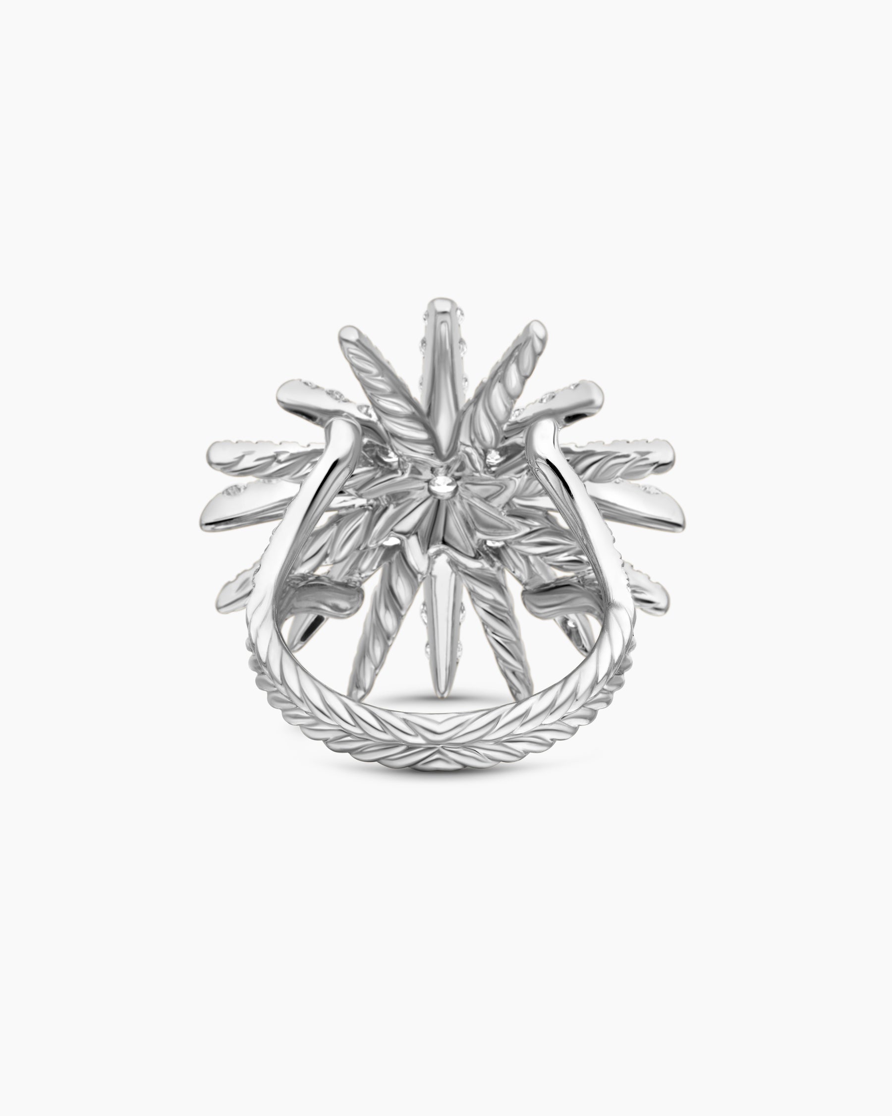 Starburst Ring in 18K White Gold with Diamonds, 28mm