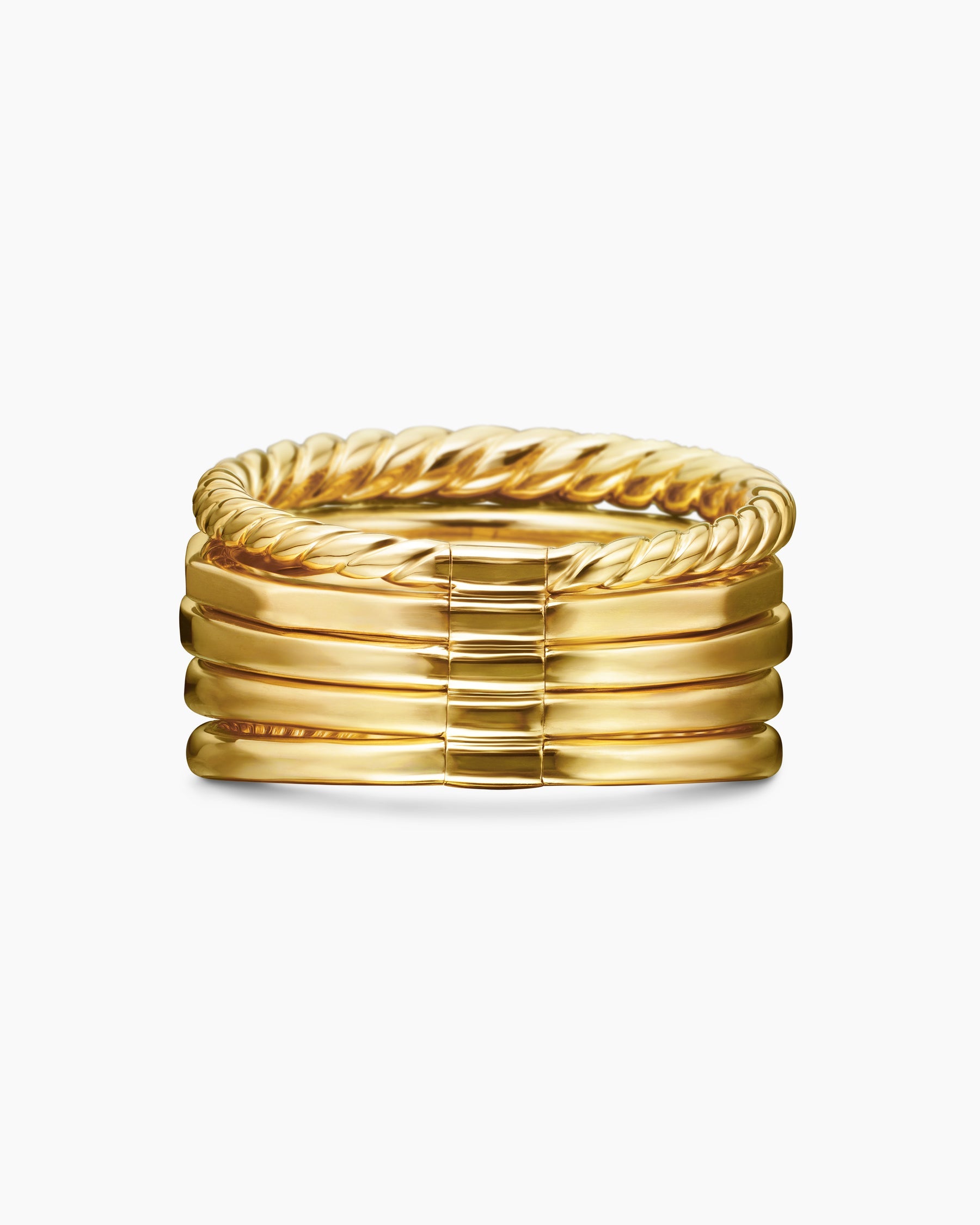 Stax Statement Ring in 18K Yellow Gold with Champagne Citrine and Diamonds, 22mm